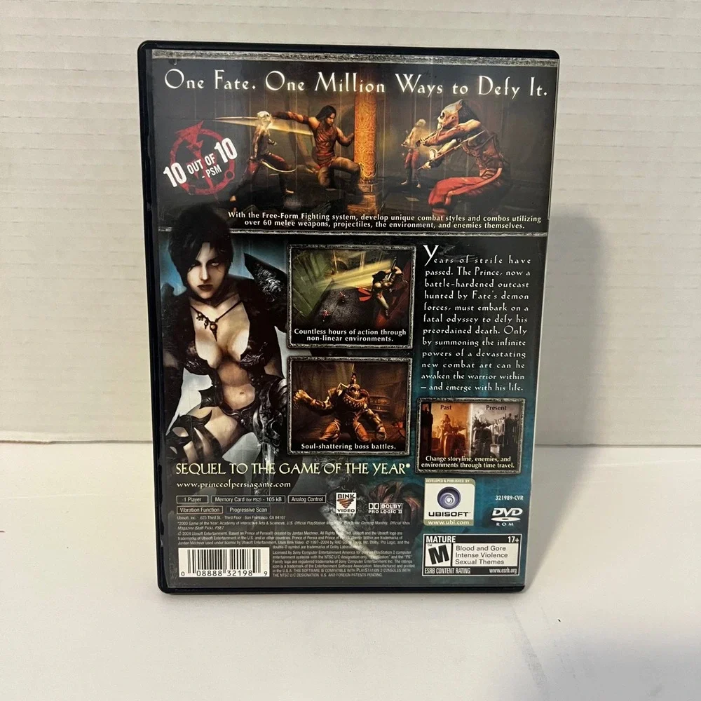 PlayStation 2 Prince of Persia Warrior Within‎ Game Disc Case Manual